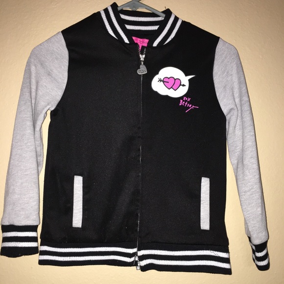 Betsey Johnson Other - Betsey Johnson Girls B&W Varsity Jacket